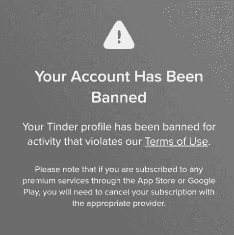 Account has your been banned tinder How do